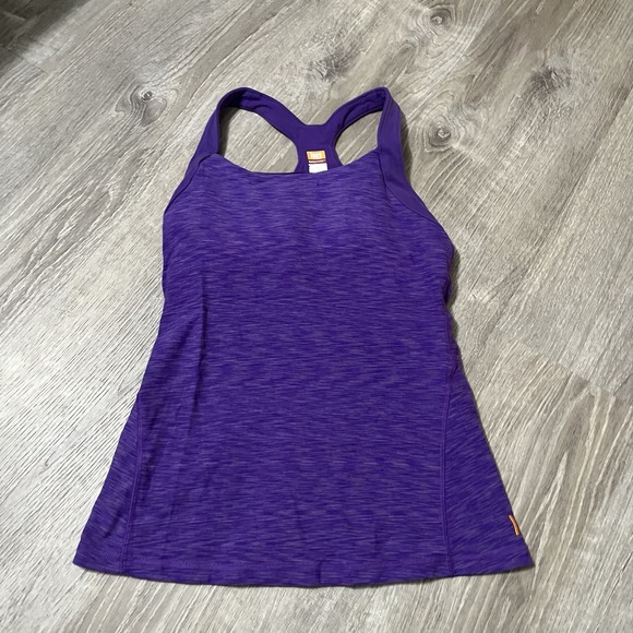 Lucy Tops - Lucy Women's Racerback Tank Top Sleeveless Shirt Built-In Bra Purple Size M